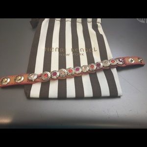 Henri Bendel Leather Braided Bracelet.  With Pouch